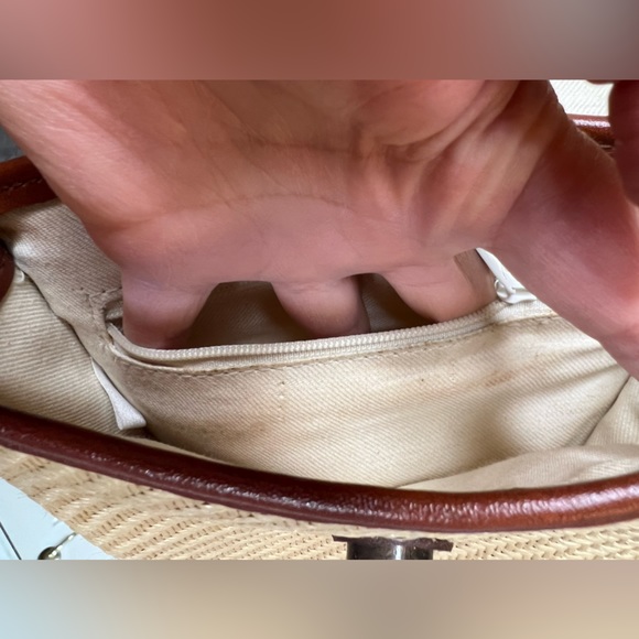 Vintage Hereu leather and raffia crossbody purse - Picture 9 of 10